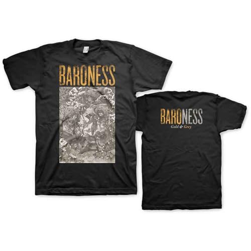 Baroness Gold & Grey Official Tee T-Shirt Mens Unisex (Medium)