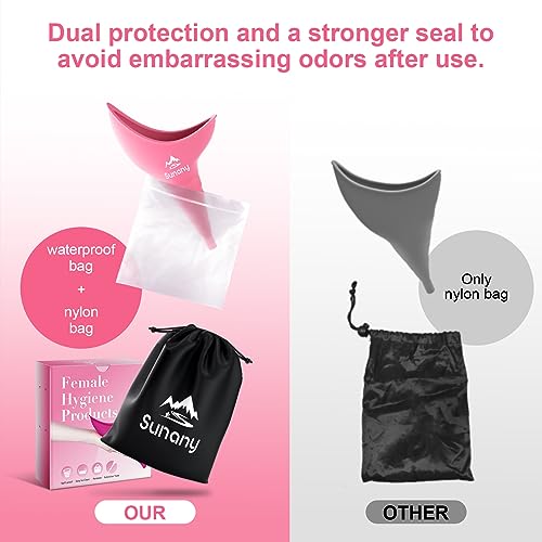 Image of Female Urinal, Reusable Silicone Foolproof Women Pee Funnel Allows Women to Pee Standing Up,Women's Urinal is The Perfect Companion for Indoor Use