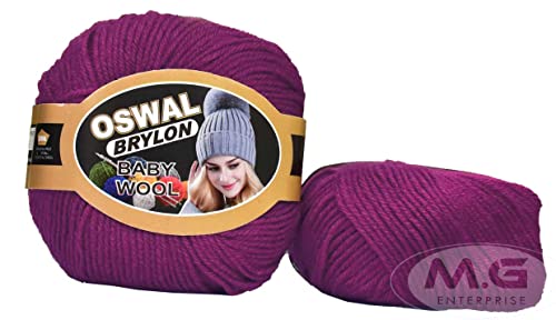 Image of OSWAL 100% Acrylic Wool Magenta 4 GMS Wool 4 ply Wool Ball Hand Knitting Wool /Art Craft Soft Fingering Crochet Hook Yarn- Art-AEBJ