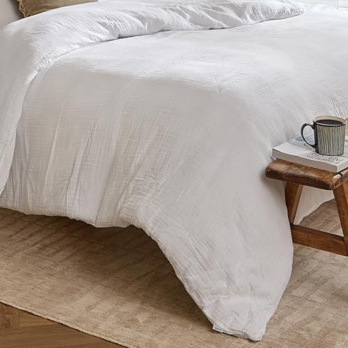 Jeu de housse de couette de qualité supérieure en coton blanc - 5