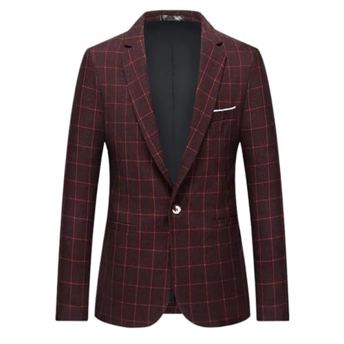 Blazer pour homme d'affaires à carreaux coupe amincissante style britannique de mariage