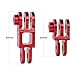 HSU Aluminum Alloy Metal Adjust Arm Straight Joints Mount, Same Direction Straight Joints Mount for Go Pro Hero 13/12/11/10/9/8/7/6/5 Black,Session 5/4, DJI Osmo Action Action Camera and More(Red)