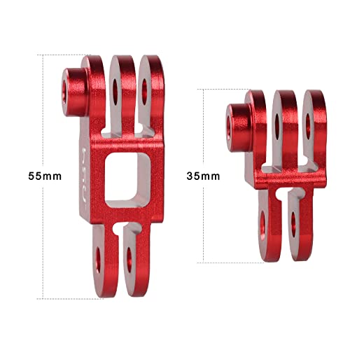 Image of HSU Aluminum Alloy Metal Adjust Arm Straight Joints Mount, Same Direction Straight Joints Mount for Go Pro Hero 11 /10 /9 /8 /7 /6 /5 Black,Session 5 /4,Hero 3+,DJI Osmo Action Action Camera and More(Red)