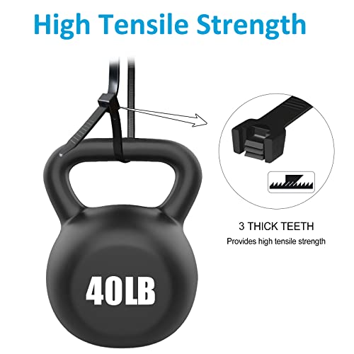 Zip Ties 12 Inch, Black Zip Ties 1000 Pack, 40Lb, Cable Ties, Self-Locking Wire Ties For Indoor And Outdoor Use, By Tantti #TOP3