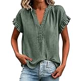 Summer V Neck Shirts for Women Silk Satin Color Block...