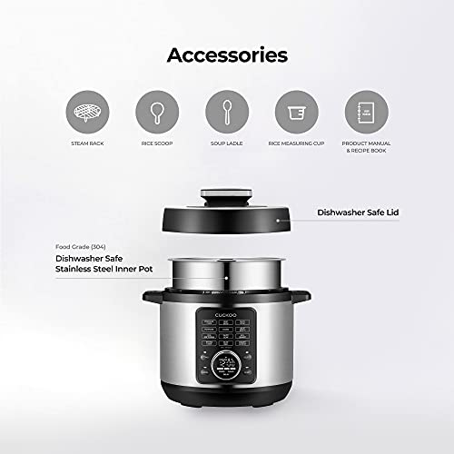 Cuckoo Cmc-Zsn601F 8-In-1 Electric Pressure Cooker, Slow Cooker, Sauté, Steamer, Warmer, Sous Vide, 20 Menu Options, Stainless Steel Inner Pot, 6 Qt, Black #TOP7