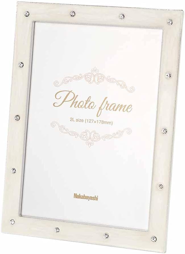 Nakabayashi F-TA-108-2L-W Photo Frame, Photo Frame (Alloy), Simple, 2L Size, White
