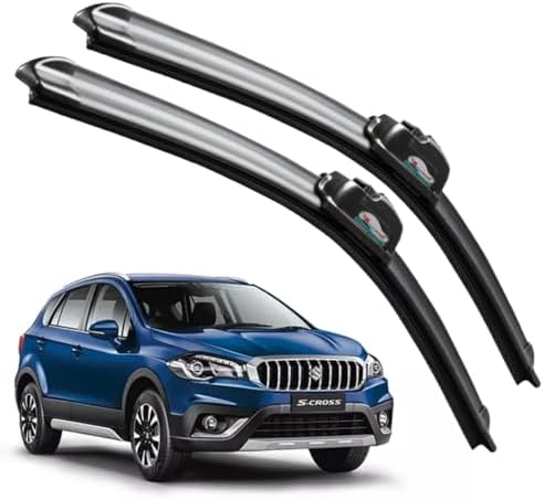 CARNYX Frameless Windshield Wiper Blades, Front Car Wipers Set of 2, Noise-Free, Durable Performance Compatible with (S-Cross New (2018-Till Date) (D-26,P-14))
