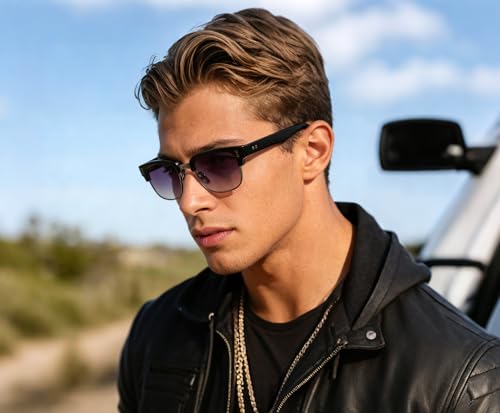 Image of Gtand Vintage Retro Rectangle TR90 Frame Sunglasses For Men Women Fashion Semi-Rimless Metal Sun Glasses Eyewear