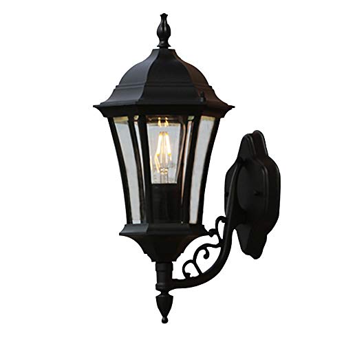 Lampe noire étanche E27 style lanterne d'extérieur pour mur de maison - 2