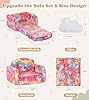 Kids Couch, 2-in-1 Soft Toddler Couch Fold Out with Blanket and Cloud Pillow, Glow in The Dark, Toddler Chair Comfy, Convertible Sofa, Gifts for Kids Girl Boys, Medium Pink Unicorn #2