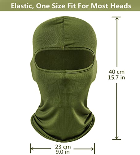 Balaclava Ski Mask Face Cover Full Head Mask Windproof Sun Uv Protection Outdoor Sport Ski Scarf Cycle Cap Men Women, 2 Pcs (Black + Green) #TOP7