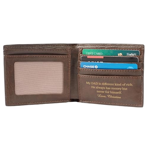RUGGEDGIFTS Personalized Vegan Leather Wallet, Engraved Bifold Wallet for Men, Christmas Gifts for Husband Boyfriend2