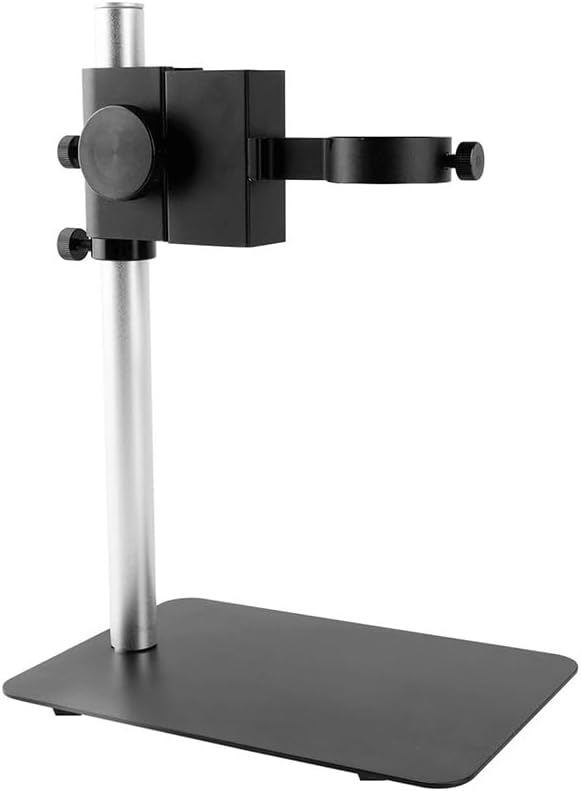 Microscope Accessories Kit Mircoscope Base Adjustable Focusing Bracket Focusing Holder Table Stand 42mm 50mm for Zoom Lens Microscope Camera Microscope Slides(Small Stand-White)