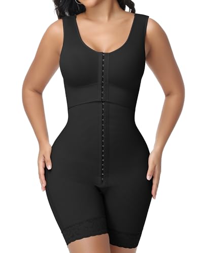 SHAPSHE Fajas Colombianas Full Body Shaper Independent Bust Waist Black XS