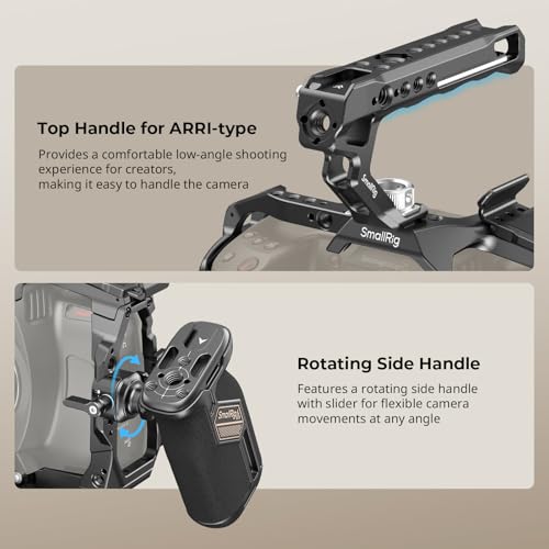 Image of SmallRig Camera Cage Advanced Kit for Blackmagic Design Cinema 6K, Only for BMCC 6K, with Top Handle, Rotating Side Handle, SSD Bracket, Cable Clamp, Lens Mount Adapter, 15mm Rods and Baseplate - 4575