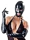 Bad Kitty Kopfmaske - erotische Kopfmaske mit Augen- und Mundöffnung für Frauen, eng anliegende Maske im Wetlook, schwarz