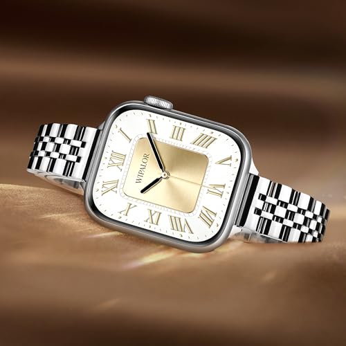 Image of Wipalor Thin Classic Metal Chain Band Fit Slim Apple Watch Bands for women 42mm 41mm 40mm 38mm, Dressy Designer Stainless Steel iWatch Bands for iPhone Watch Band Series 11 10 9 SE 8 7 6 5 4 3 2 1-Silver