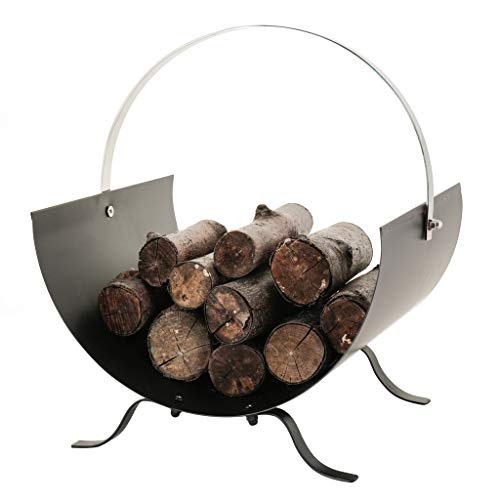 Black Fireside Wood Holder Log Basket Storage Bucket (AA45)