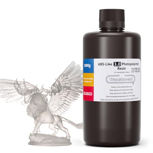 ELEGOO RÃ©sine ABS Like 3.0 pour Imprimante 3D 1000g Translucide, RÃ©sine Imprimante 3D Ã  Durcissement 405nm UV, Robuste et Moins Fragile pour 3D Printer LCD