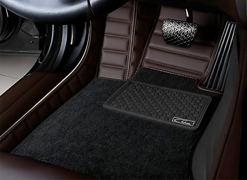 Image of CHIRON Premium 10D Car Floor Mat for e6 Custom Fitted, Luxury Car Foot Mats Compatible with BYD e6, Set of 3 Pcs, 100% Waterproof and Washable, Classic Coffee