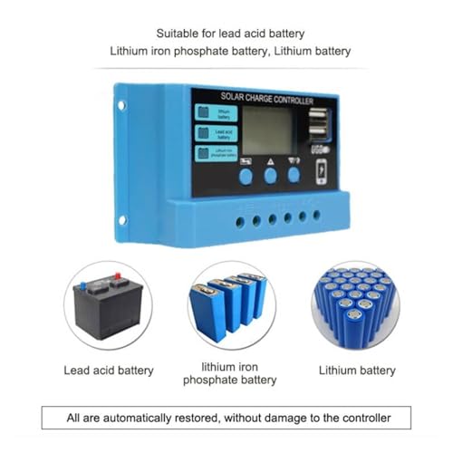 Controlador de carga solar LCD 10A para panel solar de menos de 200W 5