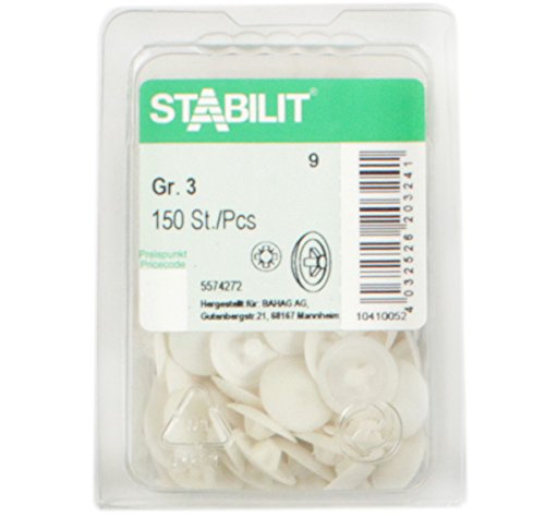 Preisvergleich Produktbild 150 Stk. STABILIT Abdeckkappen Gr.3 Kunststoff Kreuz weiss 5574272