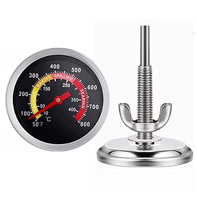 2 Pack BBQ Grill Temperature Gauge, 2-3/8 inch Barbecue Charcoal Smoker Grill Thermometer Gauge BBQ Temp Gauge
