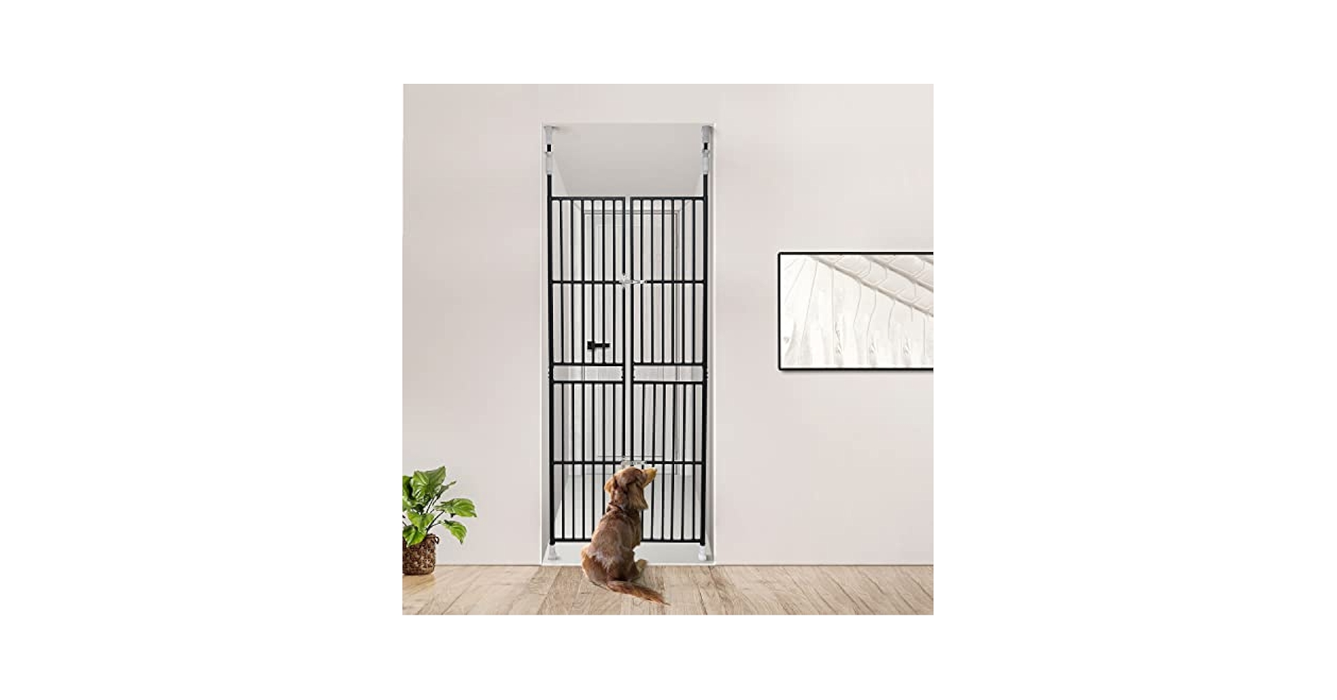 ペットドア ペットゲート 柵 ケージ 脱走防止 高さ191-255 幅75