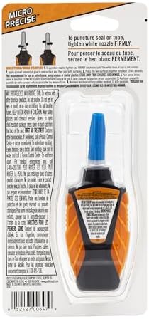 Gorilla Micro Precise Super Glue, Fast-Setting, Clear, Anti-Clog Cap - 3