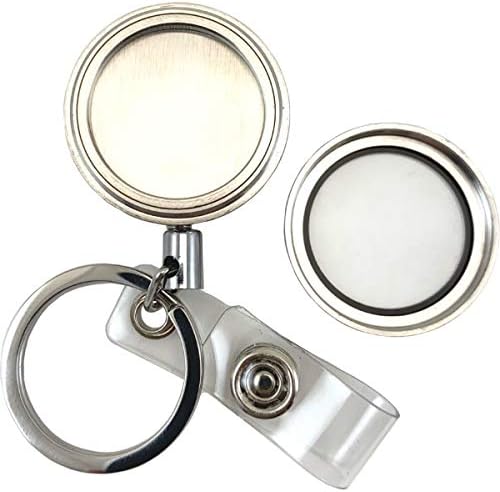 Custom One-Piece Floating Charm Stainless Steel Vessel with Sturdy Screw Top Lid and Key Ring Retractable Heavy Duty Swivel Alligator Clip ID Badge Holder (FC SA Faith)