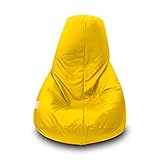 Relleno incluido. Puff Pera Poliéster Impermeable XL 90x135cm (Amarillo)