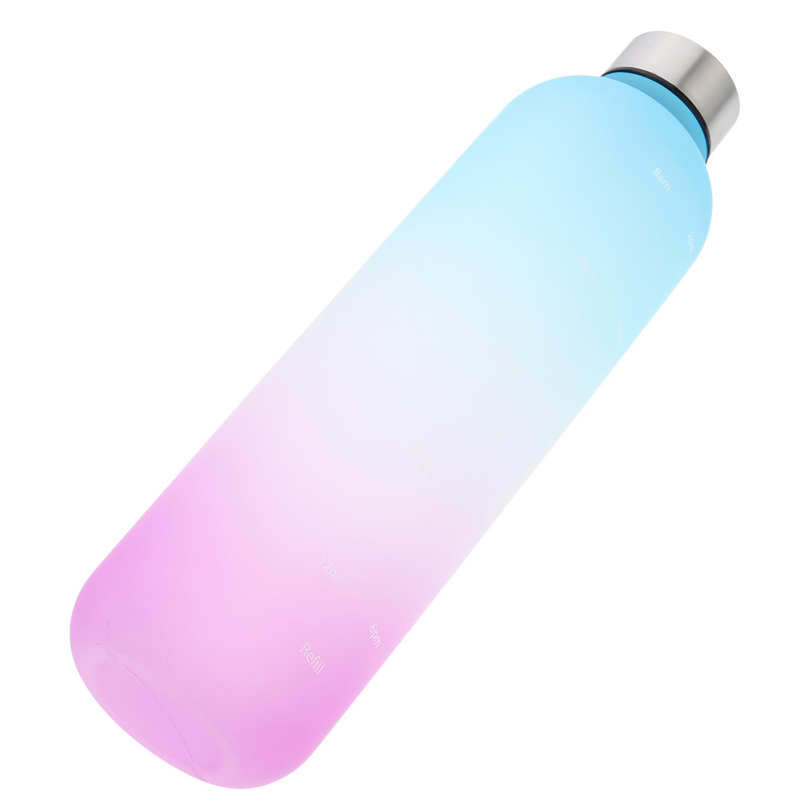 Outdoor Sports Water Bottle with Steel Cap Gradient Purple Blue Travel Drink Container Portable Plastic Sports Bottle for