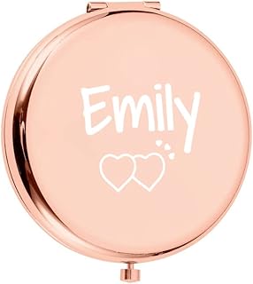 BAIYI HOPE Personalized Compact Mirror Round Double-Sided Folding Mirror 1X/2X Magnifying Custom Gift for Woman Girls Bridesmaid Proposal Bachelorette Mother Gifts