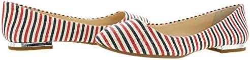 Jessica Simpson Women's GINLY Ballet Flat, Red/Navy Multi, 8.5 M US | Image 2