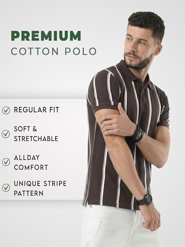 Image of fanideaz Branded Mens Half Sleeve Cotton Striped Polo T-Shirt for Mens || Polo Tshirt for Men || Branded Tshirt for Men