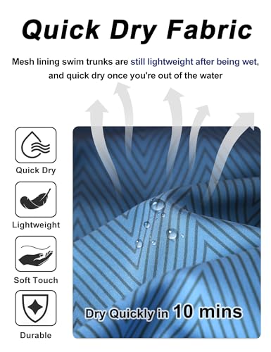 Image of BOJIN Mens Swim Trunks 9 inch Quick Dry Stretch Swim Shorts Mesh Lining Bathing Suits Swimwear Beach Shorts with Pockets