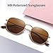 MEETSUN Polarized Hexagon Sunglasses for Women Men Polygon Square Sun Glasses UV400 Protection Metal Frame 2 Pack-Gold Gray+Brown Lens