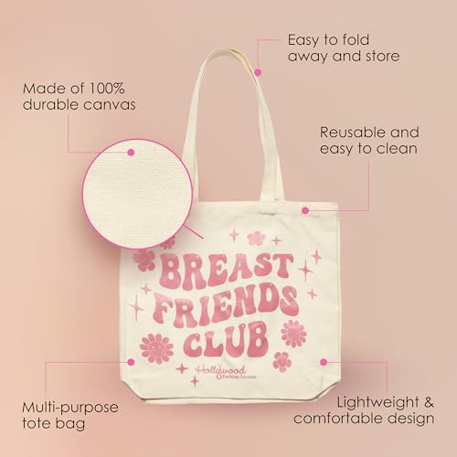 Hollywood Fashion Secrets Breast Friends Club Tote Bag, Reusable, Multi-purpose, Large Shoulder Bag, 1-pack4