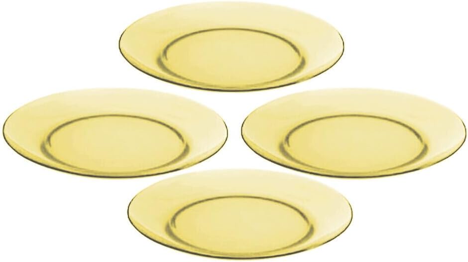 STP GOODS Glass Plates Set of 4 – Borosilicate Salad & Dessert Plates, Transparent Glass Appetizer Plates, Microwave & Dishwasher Safe Tableware