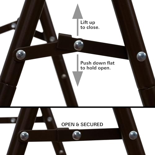 Image of Household Essentials Valet Folding Clothes Rack, Strong Metal X-Frame, Chic Design, Great for Guest and Dressing Rooms, Portable and Easy to Use, Folds Flat, Antique Bronze