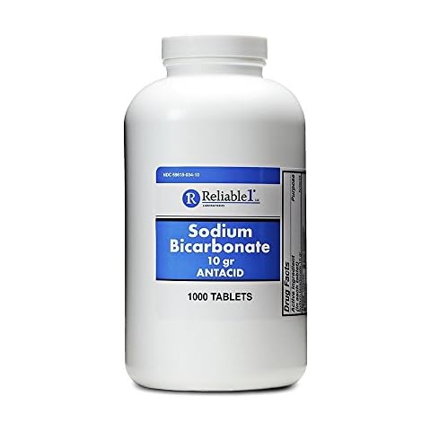 Reliable-1 Laboratories Sodium Bicarbonate Antacid Tablets Acid Reducer for Indigestion & Heartburn Relief | Bulk Antacids – 1000 Count Bottle Cover
