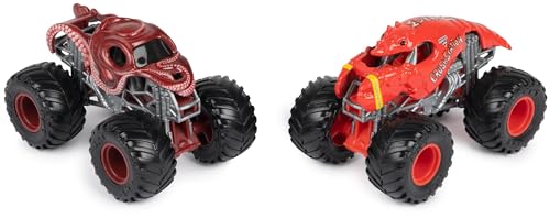 Monster Jam - Pack de 2 Véhicules Die Cast 1:64 - Véhicules Authentiques Monster Trucks Officiels À Collectionner Echelle 1:64 - Jouet Enfant 3 Ans et + - Modèle Aléatoire