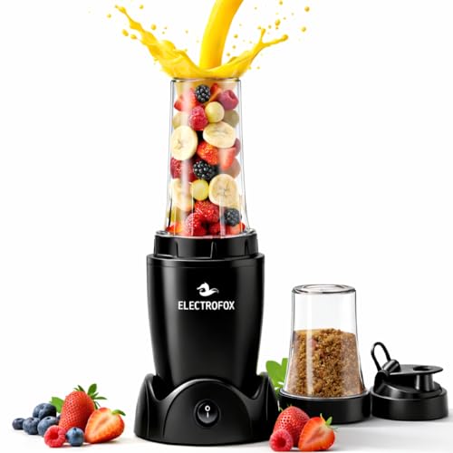 Image of Electrofox Belndo+ 2 Jar Bullet Nutri 750 W Juicer Mixer Grinder (2 Jar Nutri Blendo+ | 2 Jars | Black) 4 Year Warranty