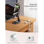 9 Pack Magnetic Cable Clips [Cable Smooth Adjustable] Cord Holder, Under Desk Cable Management, JOYROOM Adhesive Wire Holder Keeper Organizer for Home Office Desk Phone Car Wall Desktop Nightstand - Image 2
