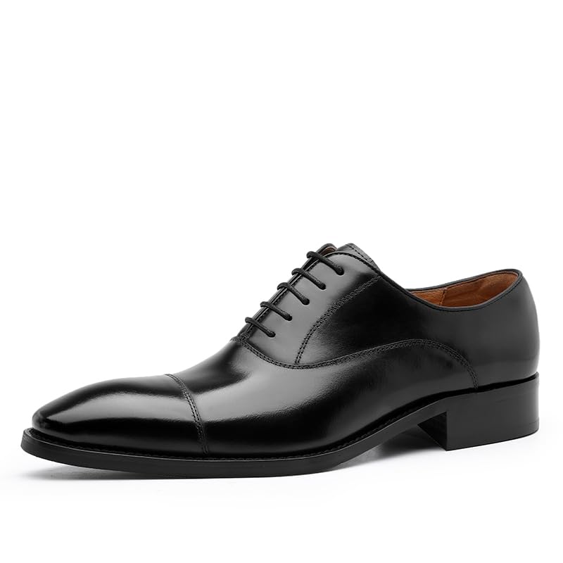 DESAI Mens Dress Shoes with Genuine Leather in Classic Formal Oxford Leather Shoes for Men