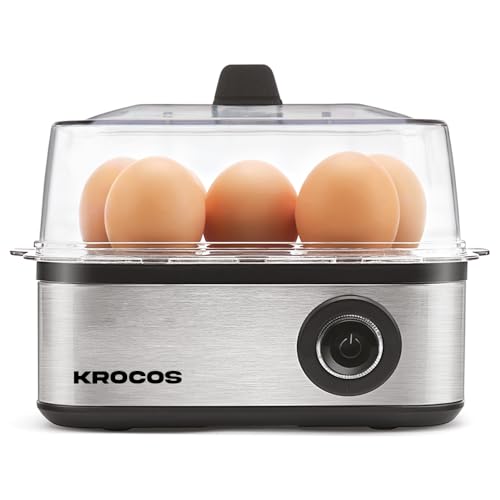 Image of 2-in-1 Stainless Steel Egg Boiler & Poacher | Boils 8 Eggs, Poaches 4 Eggs, Steams Vegetables | 3 Boiling Modes, 500W Power, Transparent Lid, Auto Turn-Off, Silver