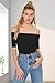 Women's Sexy Slim Fit Stretchy Off Shoulder Elbow Half Sleeve Blouse Tops Black M