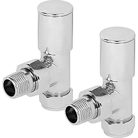 hep® Round Angled Radiator Valve Set 15mm Chrome Cover