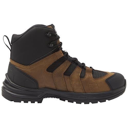 Helly-Hansen Oslo Hiker Mid Aluminum Toe Work Boots for Men - Lightweight Leather & Ripstop with Cushion Midsoles & Slip-Resistant Outsoles, EH Rated2